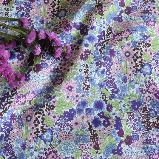 CIARA Florales Púrpura 80 Piezas Tela de Algodón Popelina LIBERTY Alto Gramaje