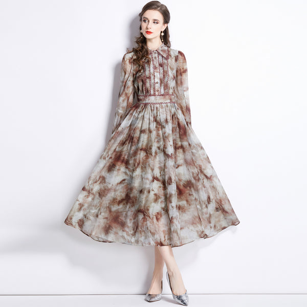 Vestido Camisero Estilizante con Estampado