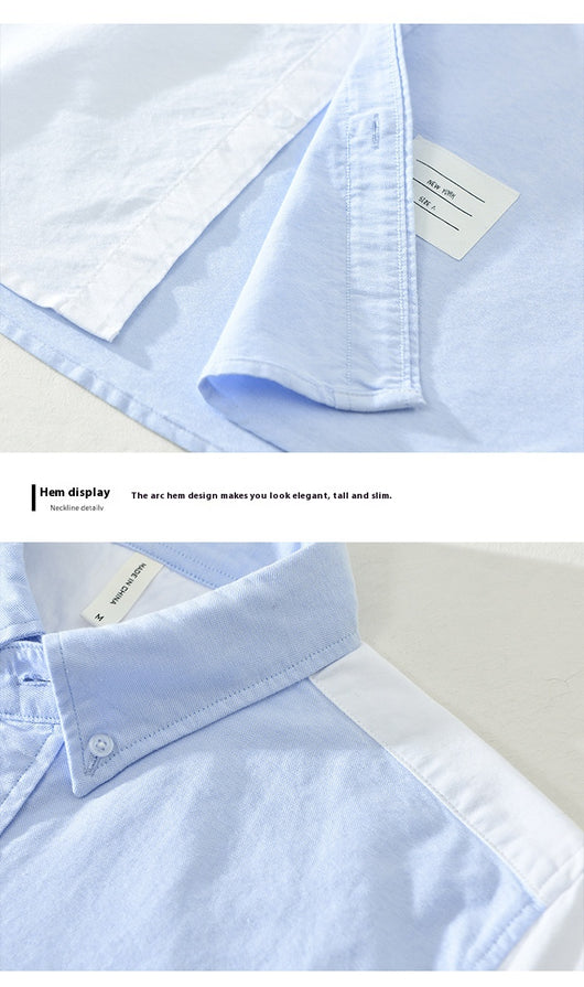 Camisa Casual de Manga Larga con Combinación de Colores Japonesa - Image 14