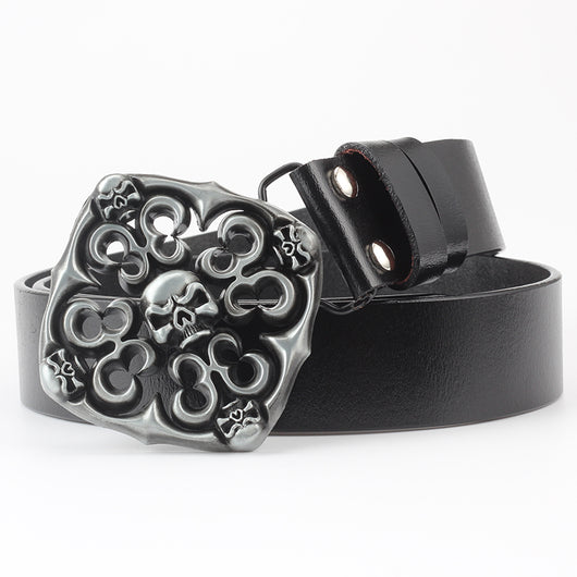 Cinturón de Cuero Puro con Diseño Calavera Casual - Image 17