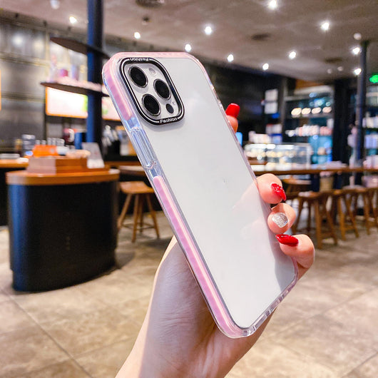 Funda Transparente Para Teléfono Con Marco de Color Sólido Antideslizante - Image 9