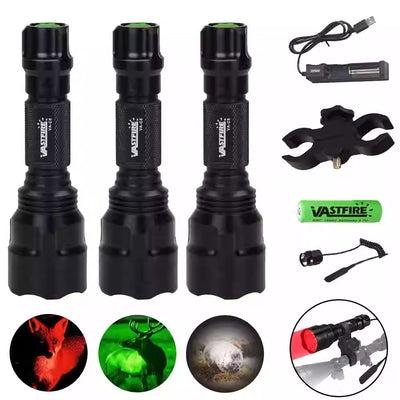 Linterna Táctica Profesional C8 - Luz Roja, Verde y Blanca de Alto Rendimiento - Image 2
