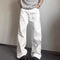 Pantalones Vaqueros Blancos Rectos Oversize para Hombre - Estilo Urbano Premium