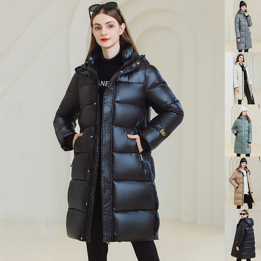 Abrigo Largo de Invierno con Capucha y Bolsillos - Chaqueta de Algodón para Mujer