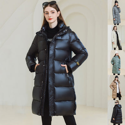 Abrigo Largo de Invierno con Capucha y Bolsillos - Chaqueta de Algodón para Mujer