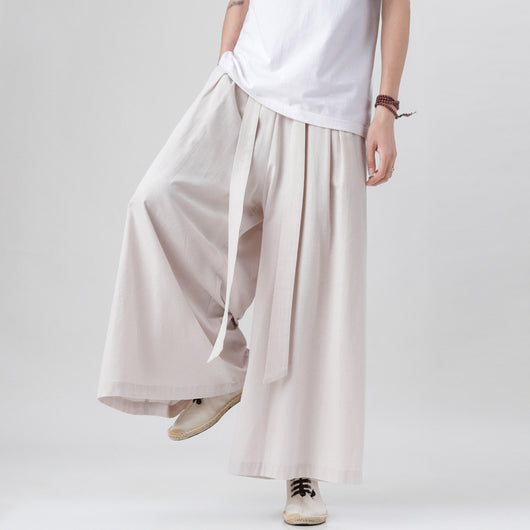 Pantalones Holgados de Algodón y Lino Talla Grande Estilo Chino para Hombre - Image 2