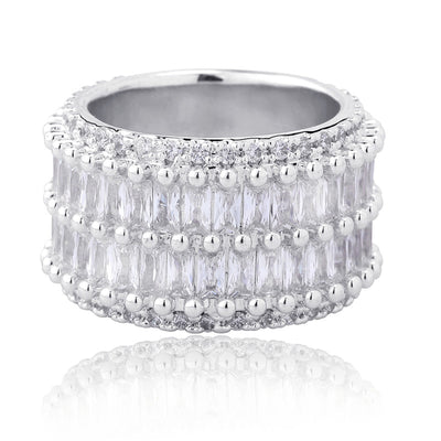 Anillo de Circonita Doble Fila Estilo Hip-hop Unisex - Image 11