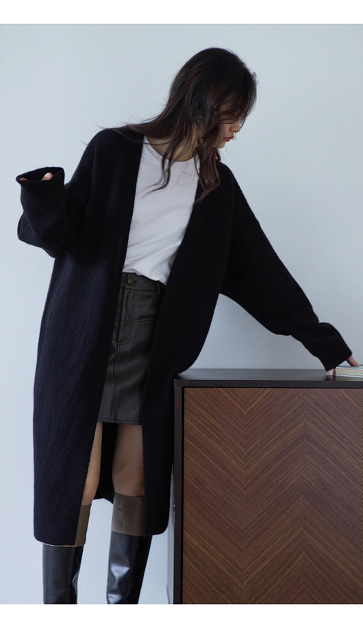 Cardigan Largo Tejido Suelto para Mujer - Abrigo Acogedor - Image 19