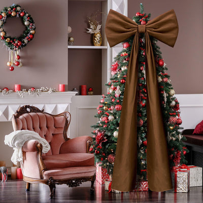 Moño Navideño de Terciopelo Oversized para el Hogar - Image 15