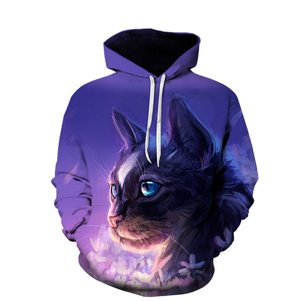 Sudadera 3D Gatos Enamorados - Hoodie Casual Cuello Redondo