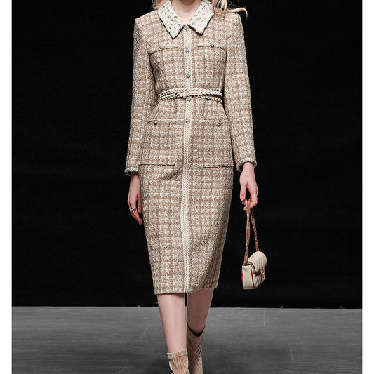 Vestido Interior Elegante de Tweed Francés con Encaje - Image 2
