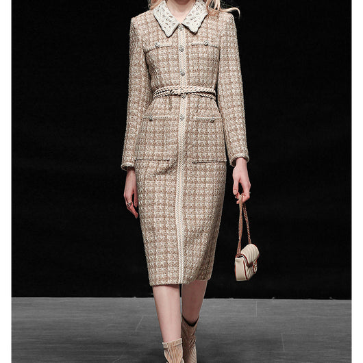Vestido Interior Elegante de Tweed Francés con Encaje - Image 2