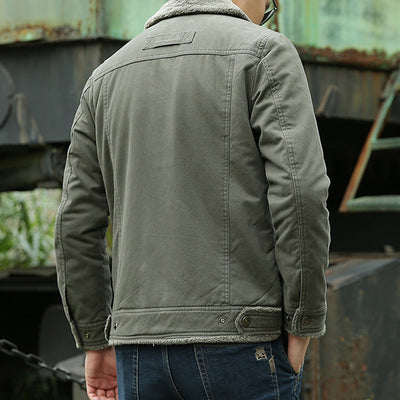 Abrigo de Invierno para Hombre con Forro de Terciopelo - Chaqueta de Algodón Acolchada - Image 5