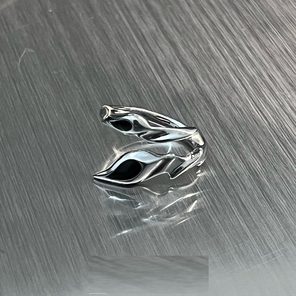 Anillo de Ónix Negro Irregular Diseño Street Tide Unisex Alta Gama