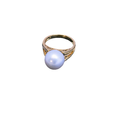 Anillo de Perla Blanca de Agua Dulce 11-12mm Círculo Perfecto Brillo Intenso - Image 3