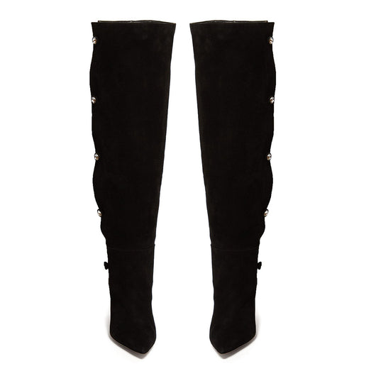 Botas Altas Negras de Tacón Fino Punta Afilada - Image 8