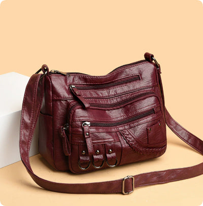 Bolso Mensajero de Cuero con Múltiples Compartimentos y Bolsillos - Image 11