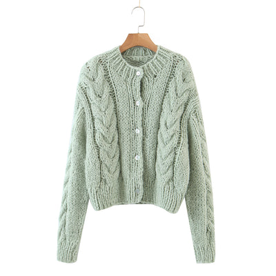 Cardigan de Mohair Tejido a Mano para Mujer - Suéter Holgado y Elegante - Image 4