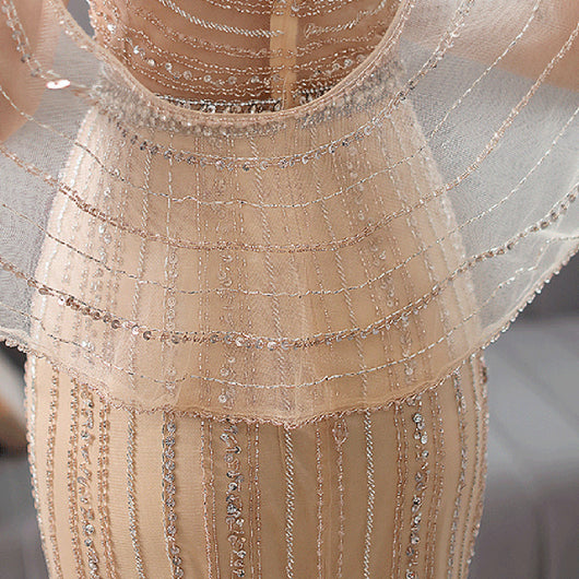 Vestido de Noche Dorado con Cola de Sirena para Mujer - Image 9