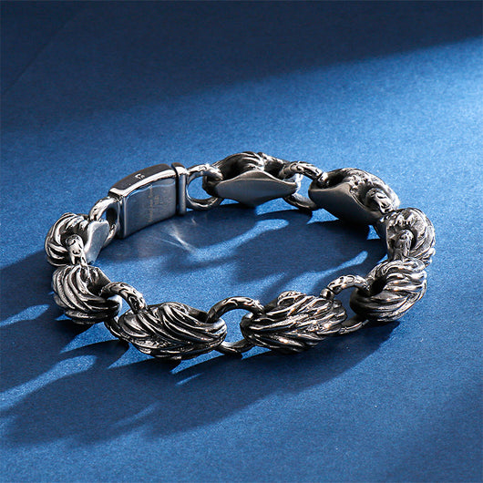 Pulsera Hoja de Acero Titanio Estilo Coreano para Hombre - Image 10
