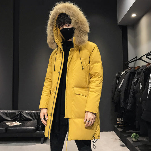 Chaqueta Parka de Invierno para Hombre con Capucha y Cuello de Pelo
