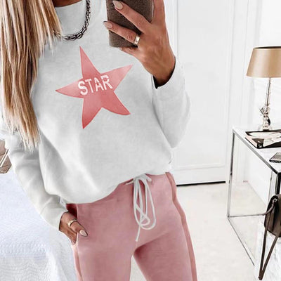 Traje Casual para Mujer con Estampado de Estrellas - Estilo Europeo y Americano - Image 7