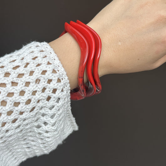 Pulsera Geométrica Roja Minimalista Estilo Europeo - Image 10