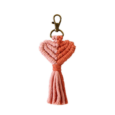 Llavero Colgante Corazón Durazno Tejido a Mano - Image 7