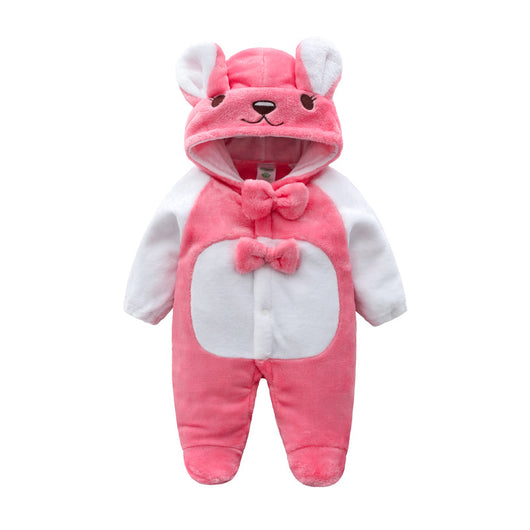 Pijama Tipo Mameluco de Franela con Capucha para Bebé - Unisex 0-1 Año - Image 4