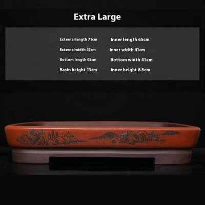 Maceta Rectangular de Cerámica Púrpura para Bonsái y Plantas de Interior - Image 6