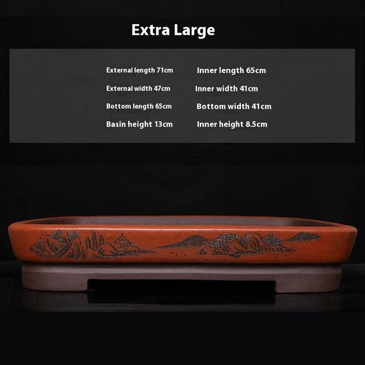 Maceta Rectangular de Cerámica Púrpura para Bonsái y Plantas de Interior - Image 6