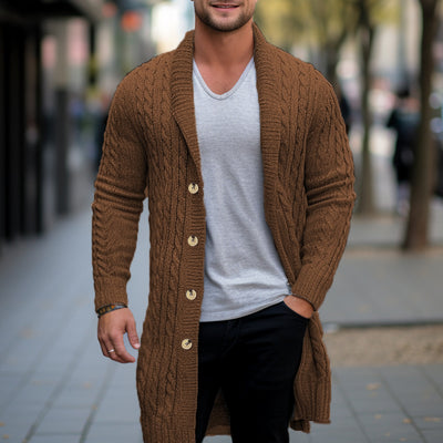 Cardigan de Lana Gruesa con Punto Retorcido para Hombre - Image 3