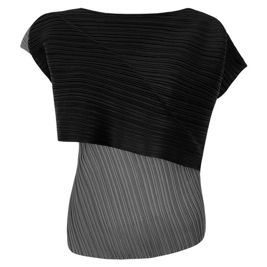 Blusa de Moda Asimétrica con Combinación de Colores para Primavera y Otoño - Image 6