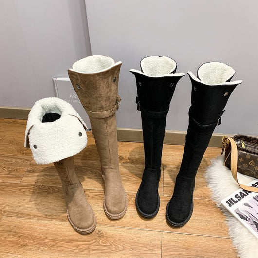 Botas Altas Estilo Coreano con Tacón Grueso y Diseño Ajustado - Image 5