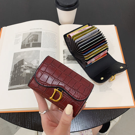 Cartera Plegable de Cuero Suave para Mujer - Colores Sólidos
