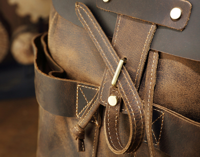 Mochila de Viaje Vintage en Cuero Crazy Horse para Hombre - Image 12