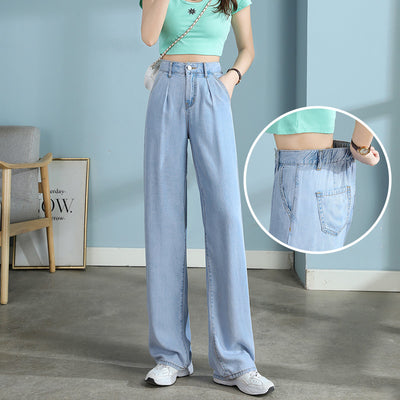 Jeans Rectos Cintura Alta Tencel Pierna Ancha - Image 10