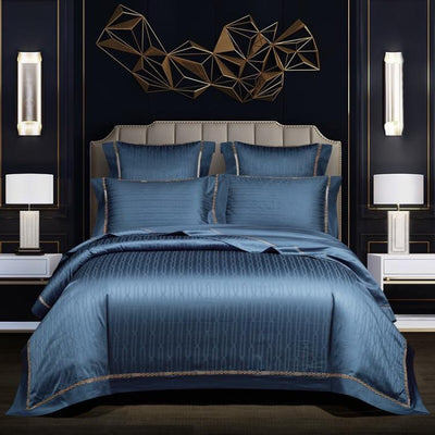 Juego de Cama Jacquard Satinado Europeo de Cuatro Piezas - Image 16
