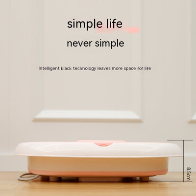 Gray and white collapsible foot spa basin with heating function, massage nubs, and a partial lid. - Image 4