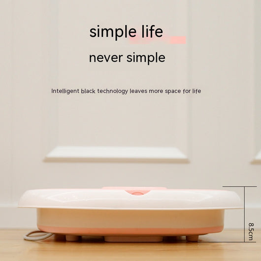 Gray and white collapsible foot spa basin with heating function, massage nubs, and a partial lid. - Image 4