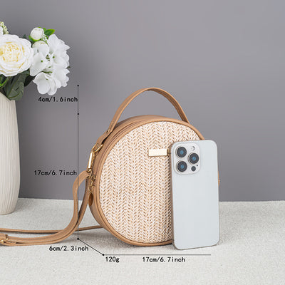 Bolsa de Paja Tejida Redonda para Mujer – Diseño Minimalista y Elegante - Image 10