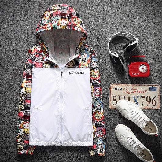 Chaqueta Camuflaje Estilo Coreano con Empalmes de Contraste - Image 7