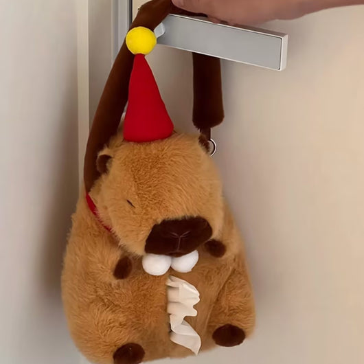 Bolsa Organizadora Peluche Capybara con Dispensador de Pañuelos - Image 11