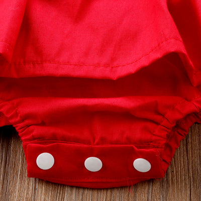 Vestido de Encaje Rojo con Volantes para Niñas - Image 9