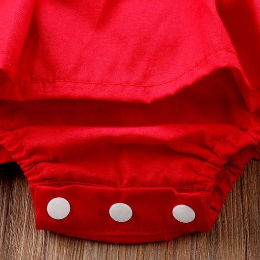 Vestido de Encaje Rojo con Volantes para Niñas - Image 9