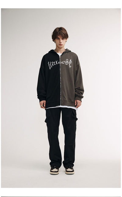 Cardigan Sudadera con Cierre Estampado Emocional para Hombre - Image 10