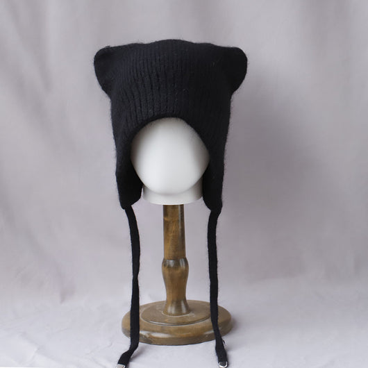 Gorro Tejido Cálido con Orejas de Gato - Pelaje de Conejo Suave - Image 9