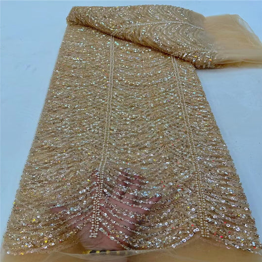 Vestido de Novia con Encaje Bordado, Lentejuelas y Tubo de Perlas Onda - Image 8