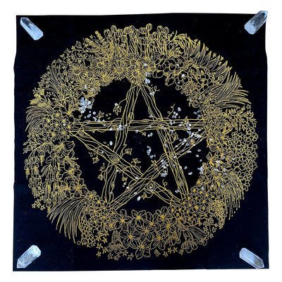 Mantel de Tarot Terciopelo Grueso con Flores de Cristal - Image 10