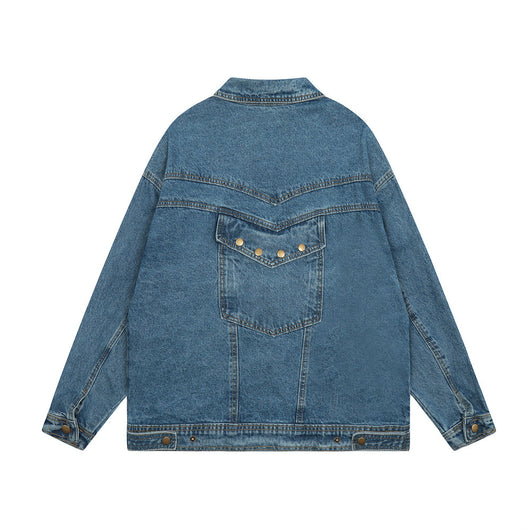 Chaqueta Denim Vintage Punk Lavado Desgastado Unisex - Image 14